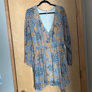 Free People,Size Large, Multi Color orange ,gold, navy